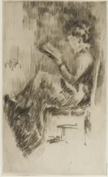 Lesen eines Buches (möglicherweise Lizzie Dawson)